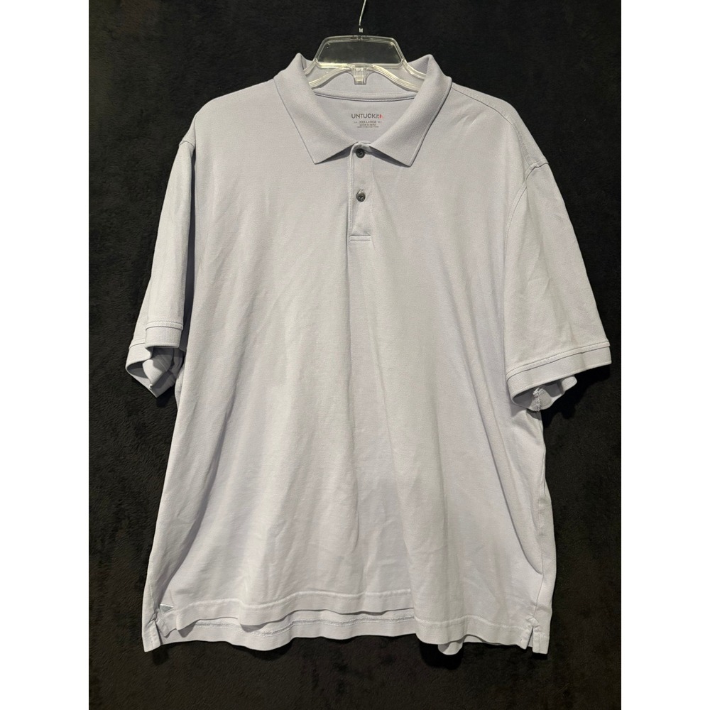 UNTUCKIT Polo Shirt Mens XXXL Light Gray Gondola Pima Cotton Short Sleeve XXXL